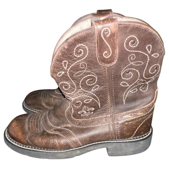 Justin Gypsy Western Cowboy Boots Size 10B Leather Upper embroidery - Picture 1 of 7